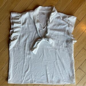 Flutter sleeve white blouse with ties